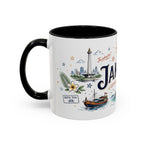 Jakarta Coffee Mug | Indonesia Souvenir Travel Gift | Accent Color Ceramic 11oz 15oz