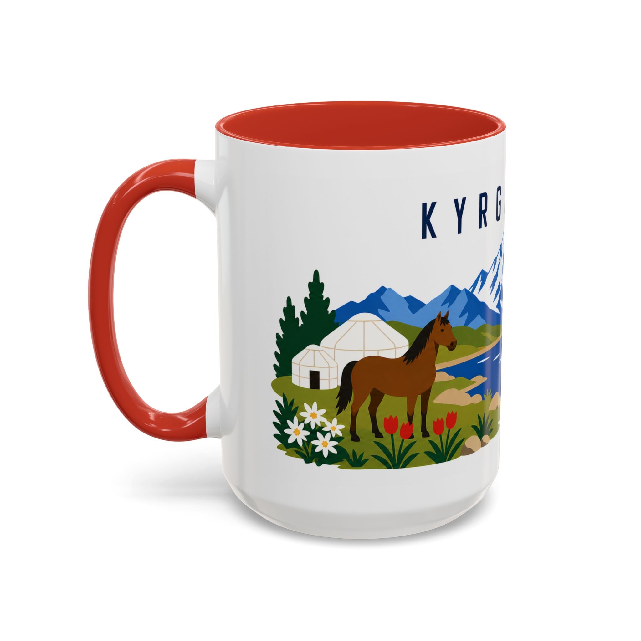 Kyrgyzstan Coffee Mug | Travel Souvenir Accent Mug | Country Gift Ceramic Cup 11oz 15oz