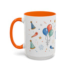 New Year Party Mug | Balloon Popper Watercolor Celebration Gift | Accent Cup 11oz 15oz
