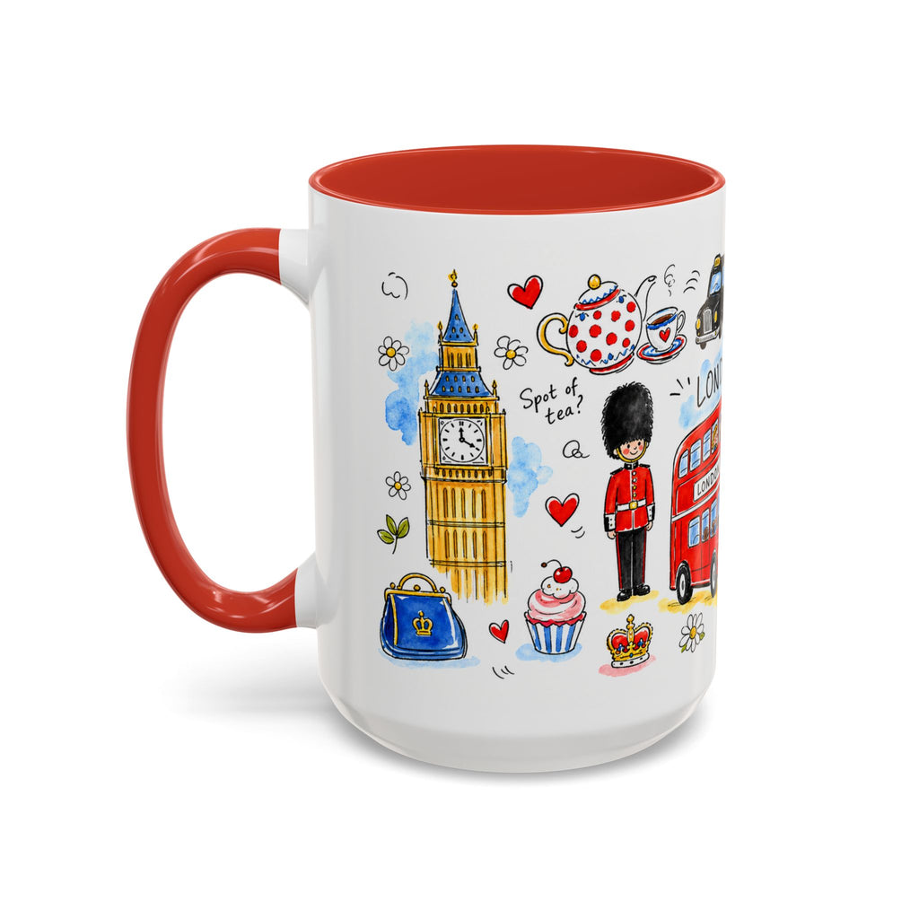 London Travel Mug | European City Souvenir Accent Coffee Mug | 11oz 15oz Ceramic Cup