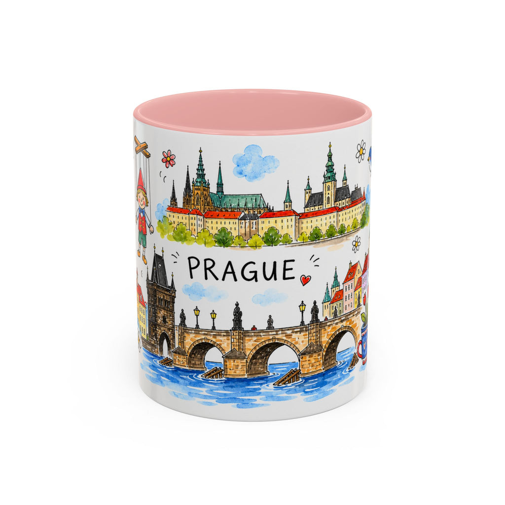 Prague Travel Mug | European City Souvenir Accent Coffee Mug | 11oz 15oz Ceramic Cup