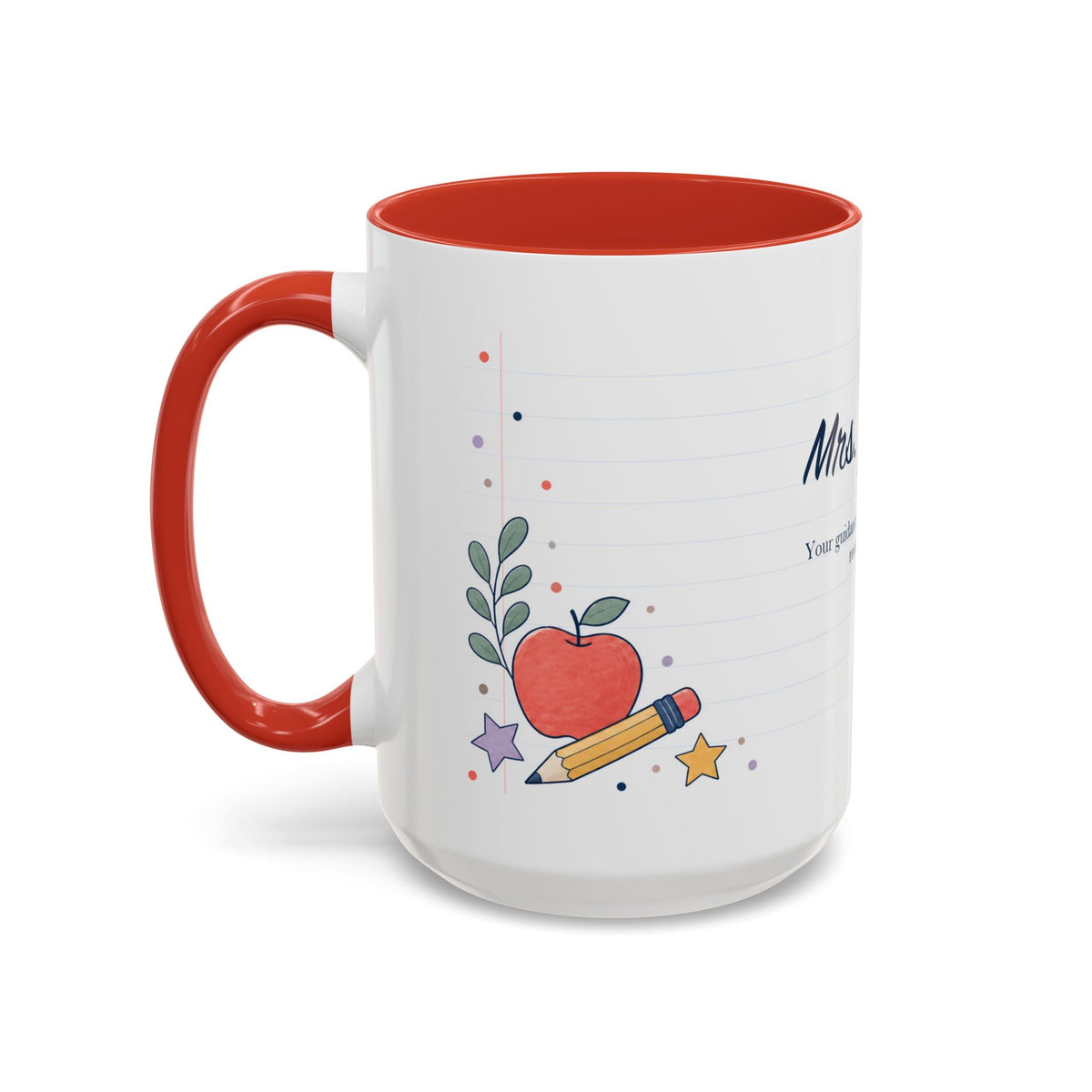 Personalized Teacher Mug | Custom Name Notebook Coffee Cup | Back to School Gift 11oz 15oz