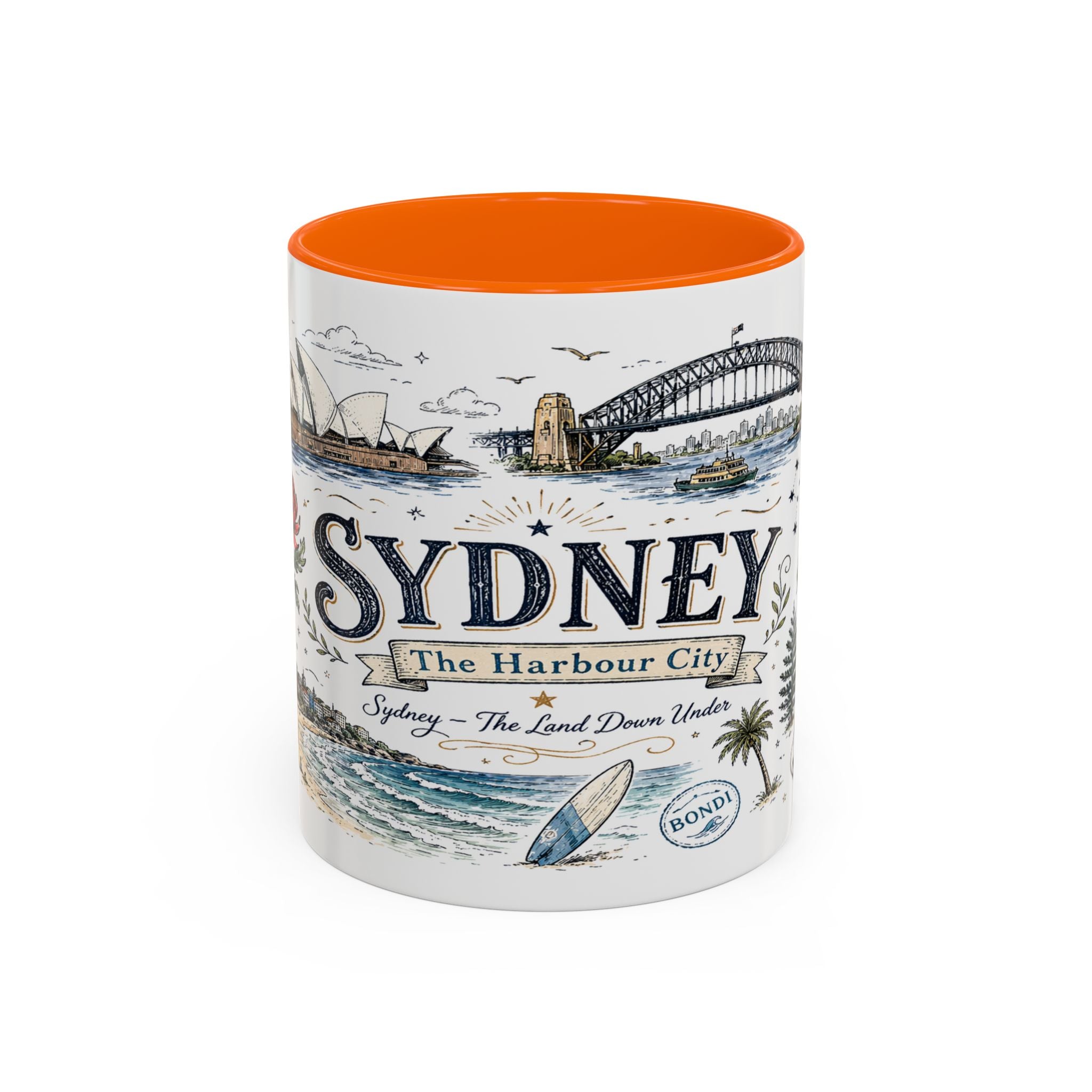Sydney Coffee Mug | Australia Souvenir Travel Gift | Accent Color Ceramic 11oz 15oz