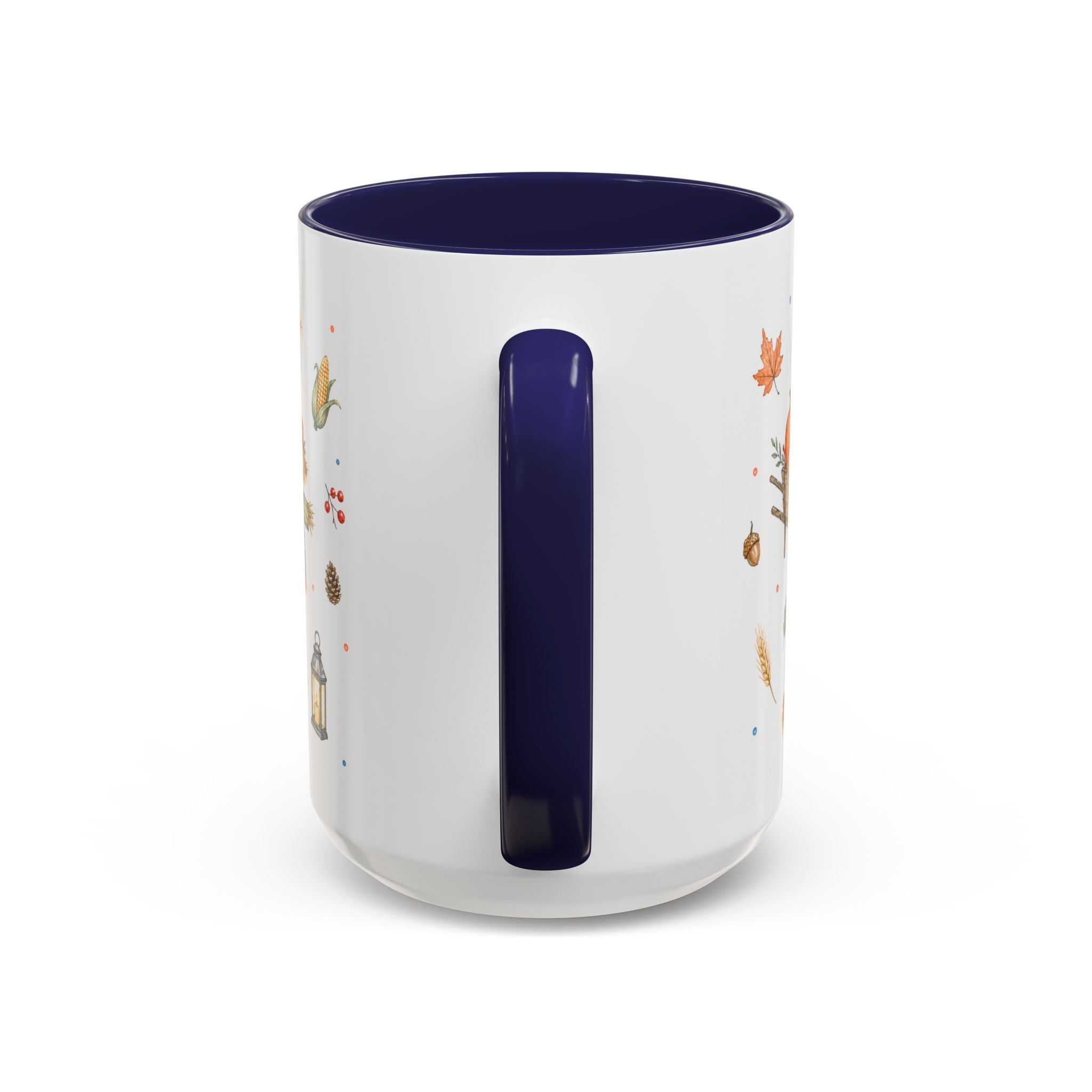 Thanksgiving Mug | Country Harvest Watercolor Gift | Pumpkin Scarecrow Accent Cup 11oz 15oz