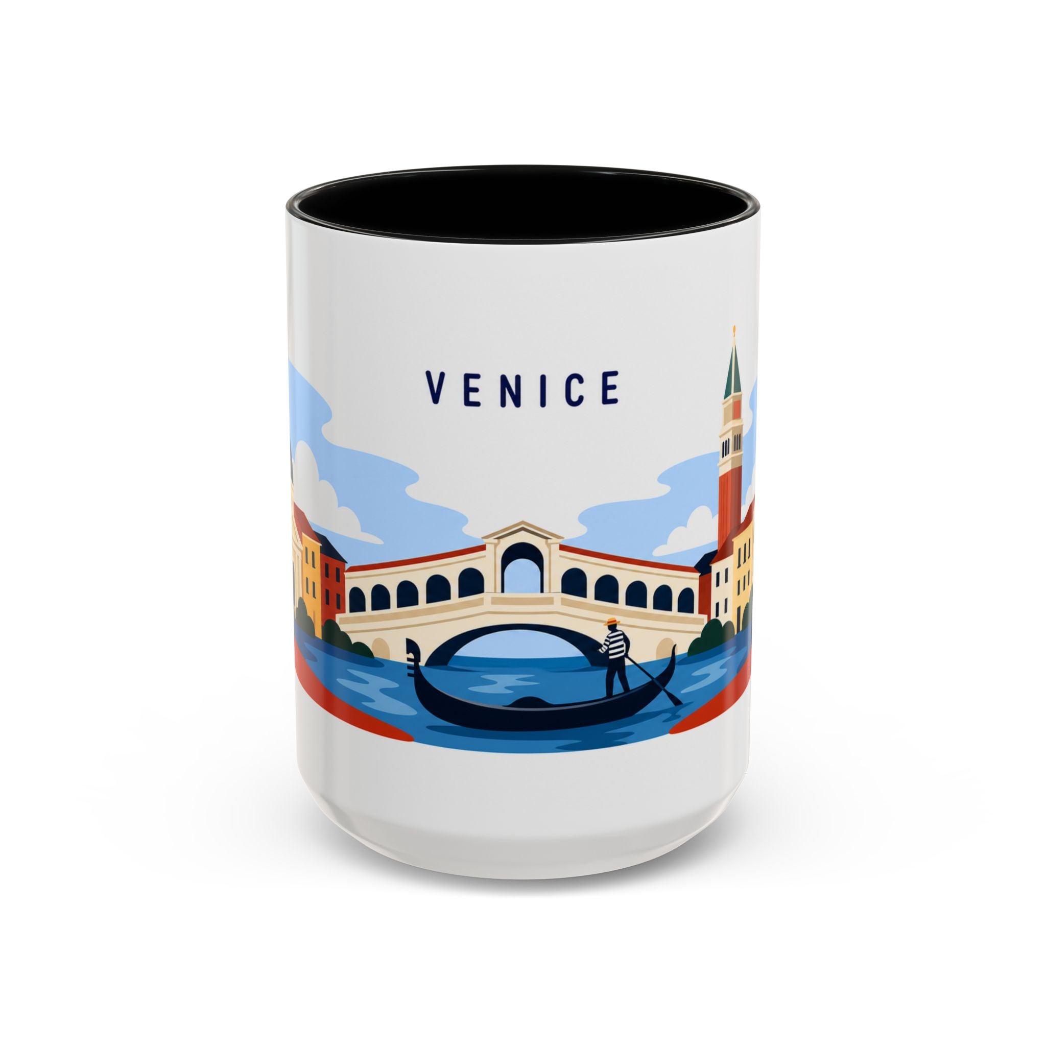 Venice Coffee Mug | Travel Destination Souvenir Gift | Accent Color Ceramic 11oz 15oz