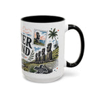 Easter Island Coffee Mug | Travel Destination Souvenir Gift | Accent Color Ceramic 11oz 15oz