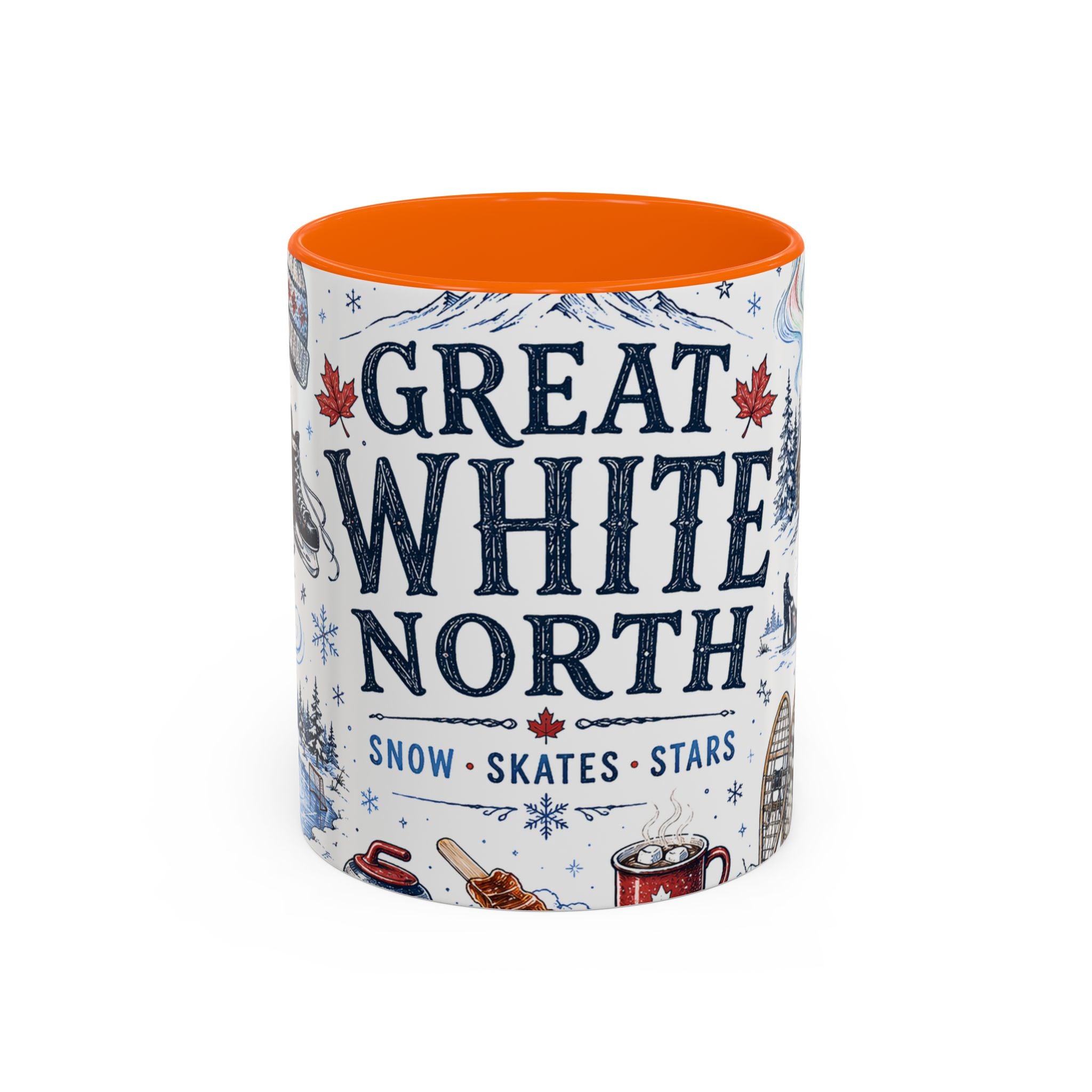 Great White North Coffee Mug | Canadian Pride Gift | Accent Color Ceramic 11oz 15oz