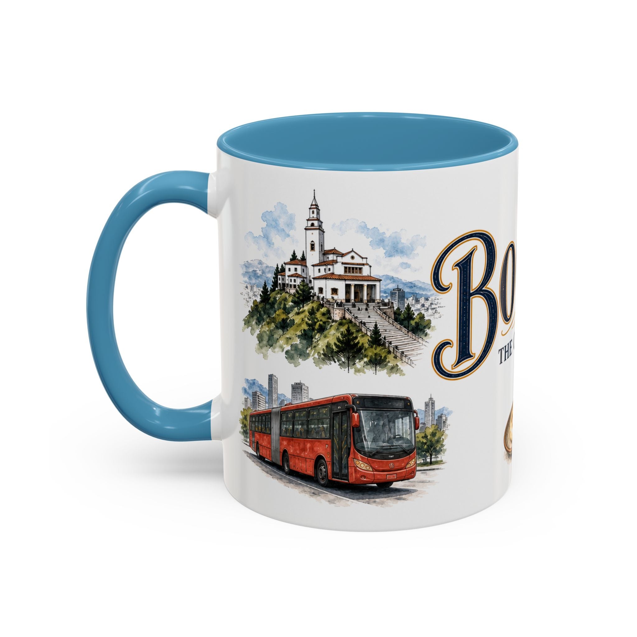 Bogota Coffee Mug | Colombia Travel Souvenir | Vintage Illustrated City Gift | 11 oz 15 oz Accent Mug
