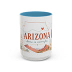 Arizona State Map Mug | Desert Landscape, Botanical Accents, Homesick Gift