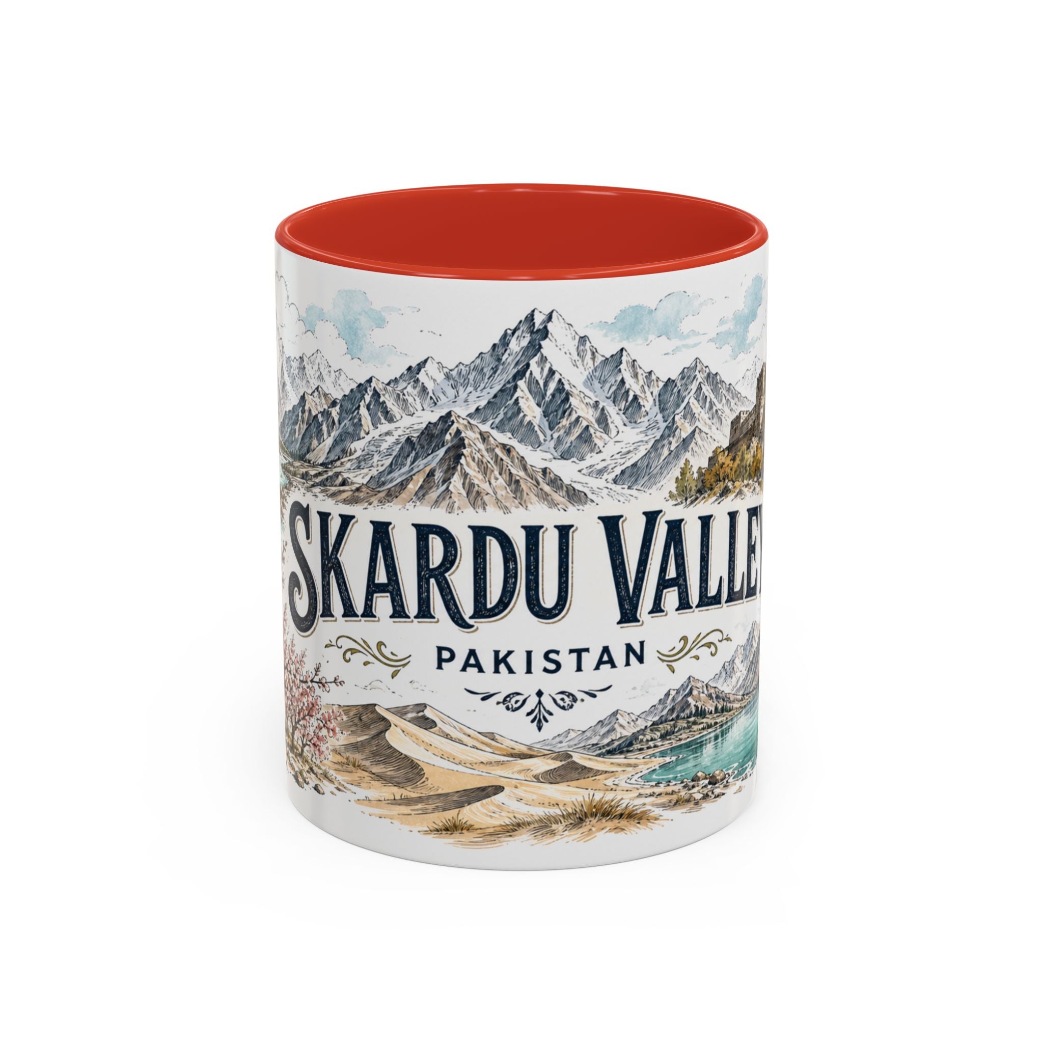 Skardu Valley Mug, Pakistan Travel Souvenir, Bucket List Gift, Accent Ceramic Coffee Mug 11oz 15oz