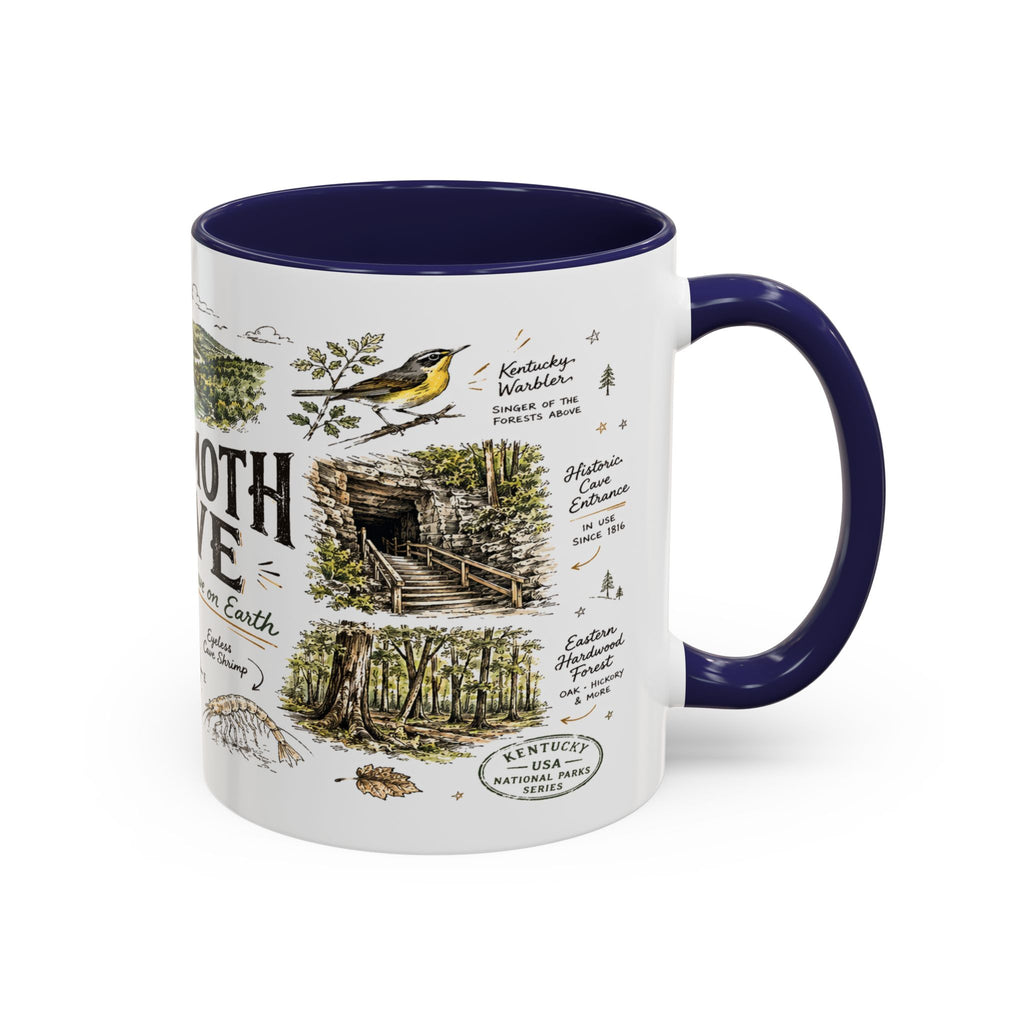 Mammoth Cave National Park Coffee Mug | Kentucky Cave Exploration Hiking Gift | Accent Color Ceramic 11oz 15oz