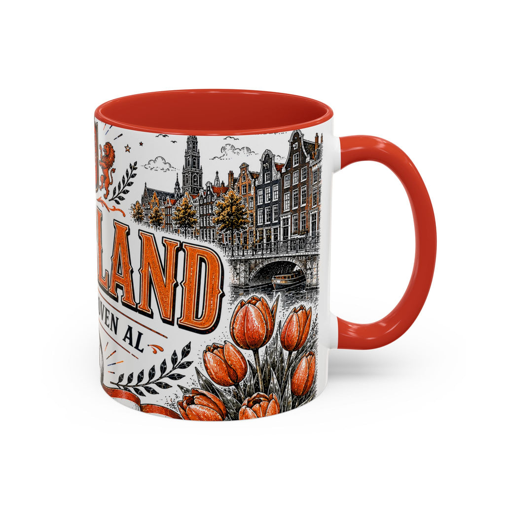 Netherlands Soccer Coffee Mug | World Cup Fan Gift | Accent Color Ceramic 11oz 15oz Match Day Cup