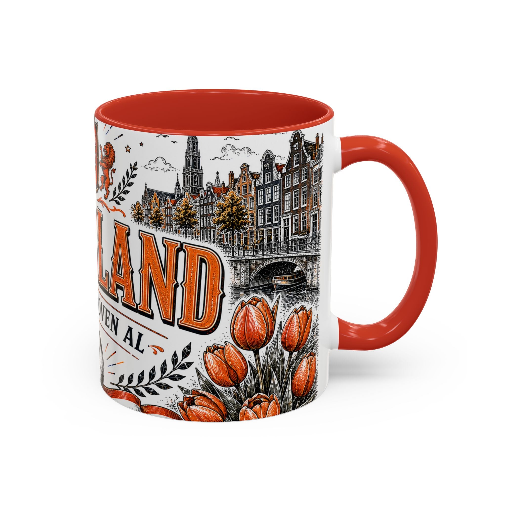 Netherlands Soccer Coffee Mug | World Cup Fan Gift | Accent Color Ceramic 11oz 15oz Match Day Cup