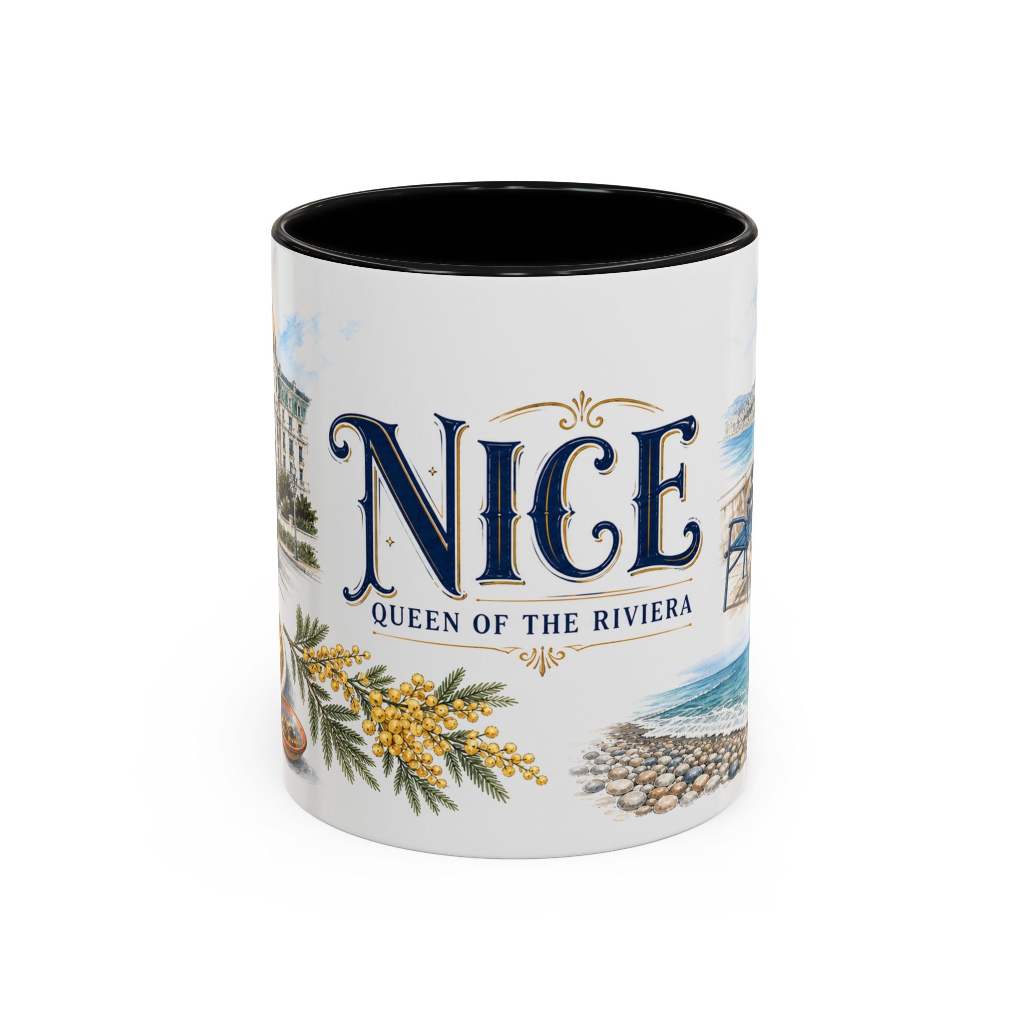 Nice Coffee Mug | France Travel Souvenir | Vintage Illustrated City Gift | 11 oz 15 oz Accent Mug