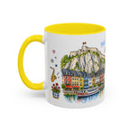 Dinant Illustrated Travel Mug | Belgium Souvenir Accent Coffee Mug | 11oz 15oz Ceramic Cup