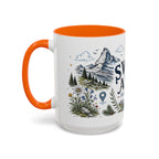 Swiss Alps Coffee Mug | Travel Destination Souvenir Gift | Accent Color Ceramic 11oz 15oz