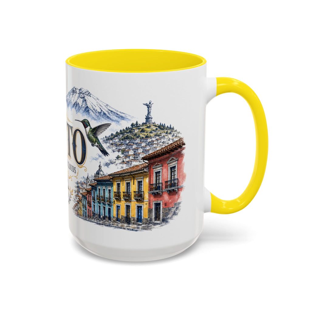 Quito Coffee Mug | Ecuador Travel Souvenir | Vintage Illustrated City Gift | 11 oz 15 oz Accent Mug