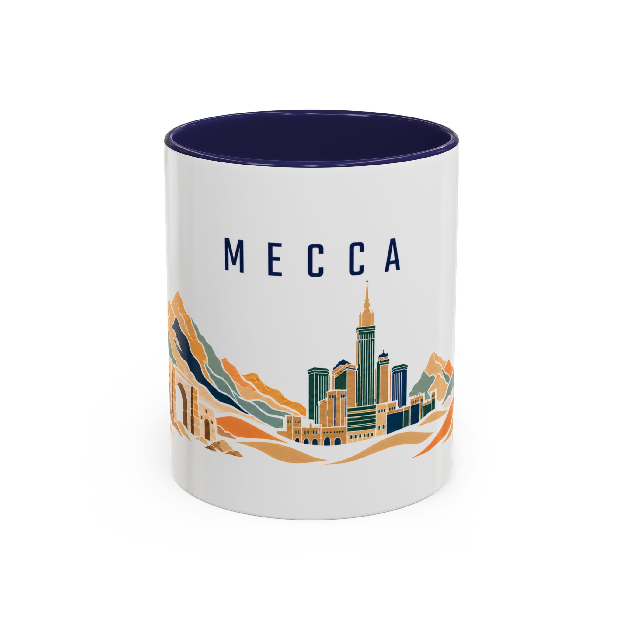 Mecca Coffee Mug | Saudi Arabia Travel Souvenir | Porcelain Decal City Gift | 11oz 15oz Accent Mug