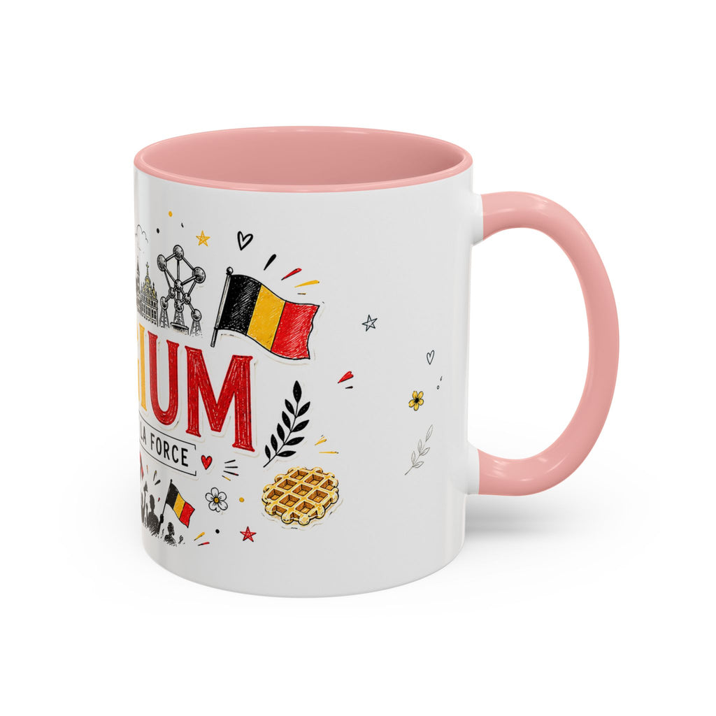 Belgium Soccer Coffee Mug | Soccer Fan Gift | Accent Color Ceramic 11oz 15oz Match Day Cup