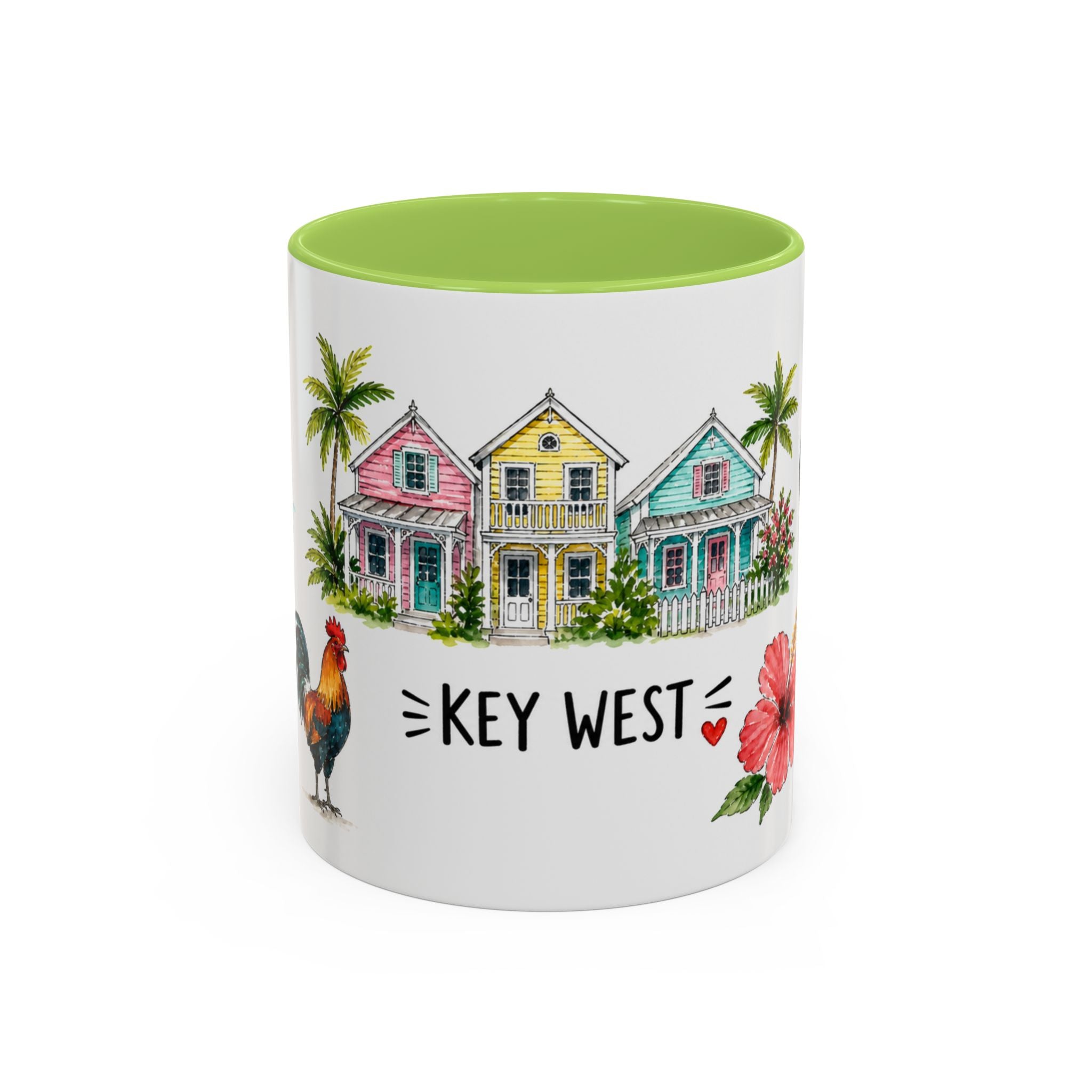 Key West Illustrated Travel Mug | City Souvenir Accent Coffee Mug | 11oz 15oz Ceramic Cup