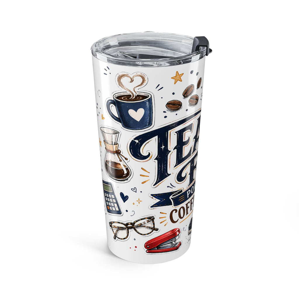 Teacher Fuel 20oz Tumbler | Powered by Coffee and Wine Funny Gift | Insulated Stainless Steel Travel Cup