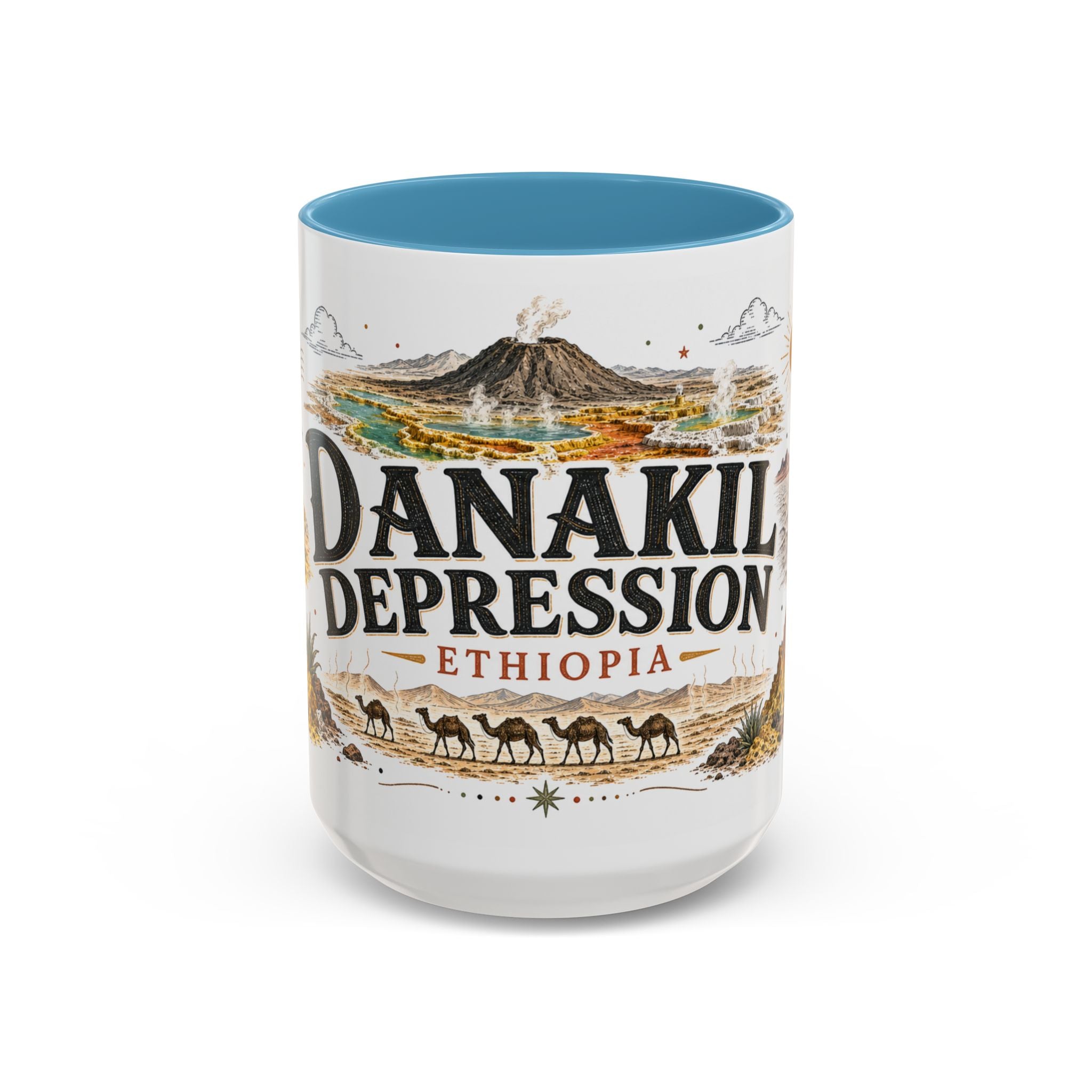Danakil Depression Mug, Ethiopia Travel Souvenir, Bucket List Gift, Accent Ceramic Coffee Mug 11oz 15oz