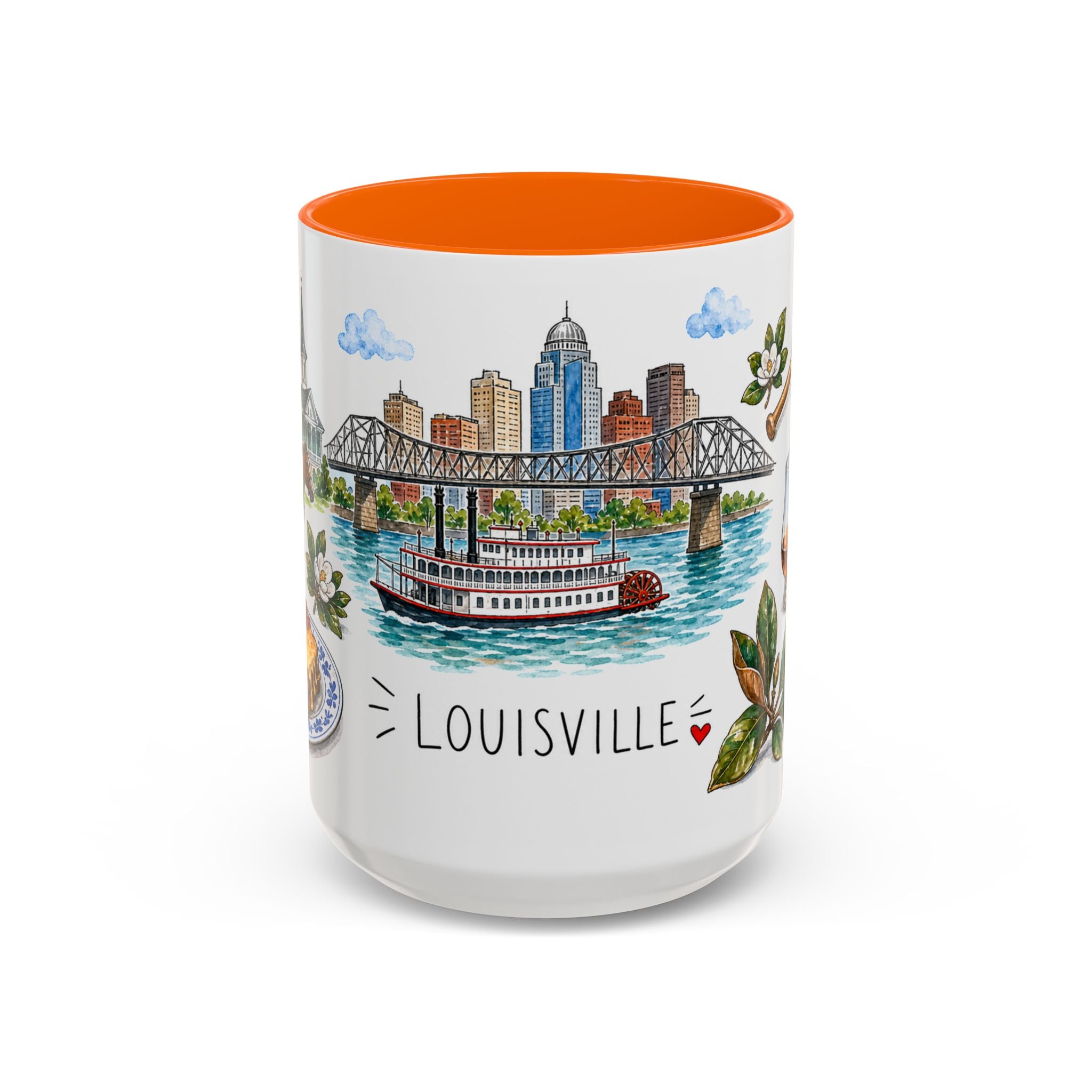 Louisville Illustrated Travel Mug | City Souvenir Accent Coffee Mug | 11oz 15oz Ceramic Cup