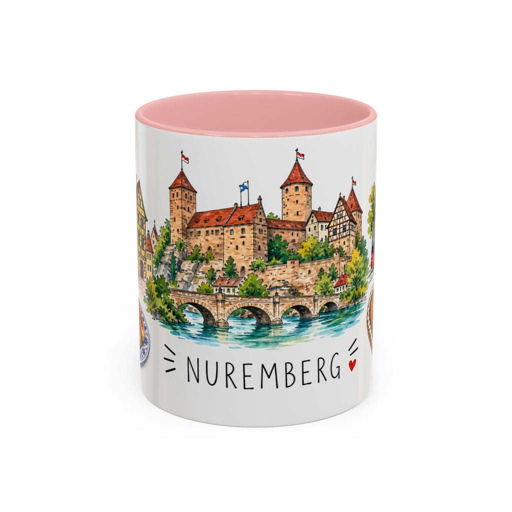 Nuremberg Illustrated Travel Mug | City Souvenir Accent Coffee Mug | 11oz 15oz Ceramic Cup