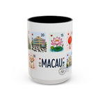 Macau Coffee Mug | Postage Stamp Collage Mug | Travel Souvenir Accent Cup 11oz 15oz