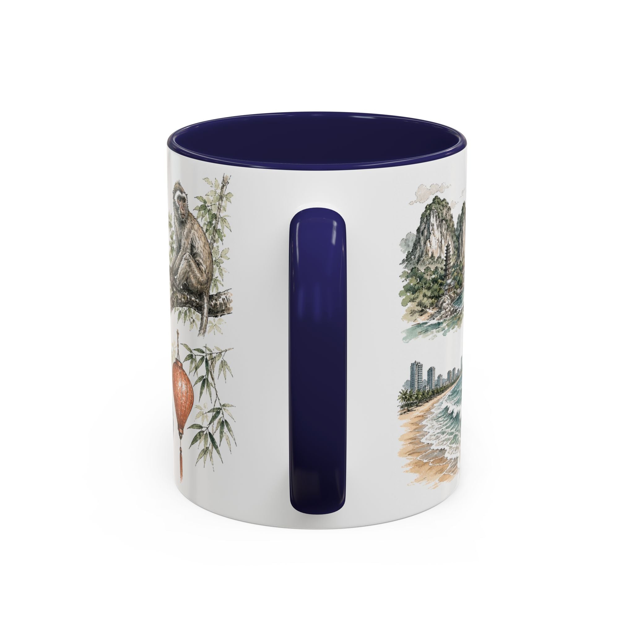 Da Nang Coffee Mug | Vietnam Travel Souvenir | Vintage Illustrated City Gift | 11 oz 15 oz Accent Mug
