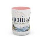 Michigan State Map Mug | Botanical Accents, Lakes Art | Homesick Gift