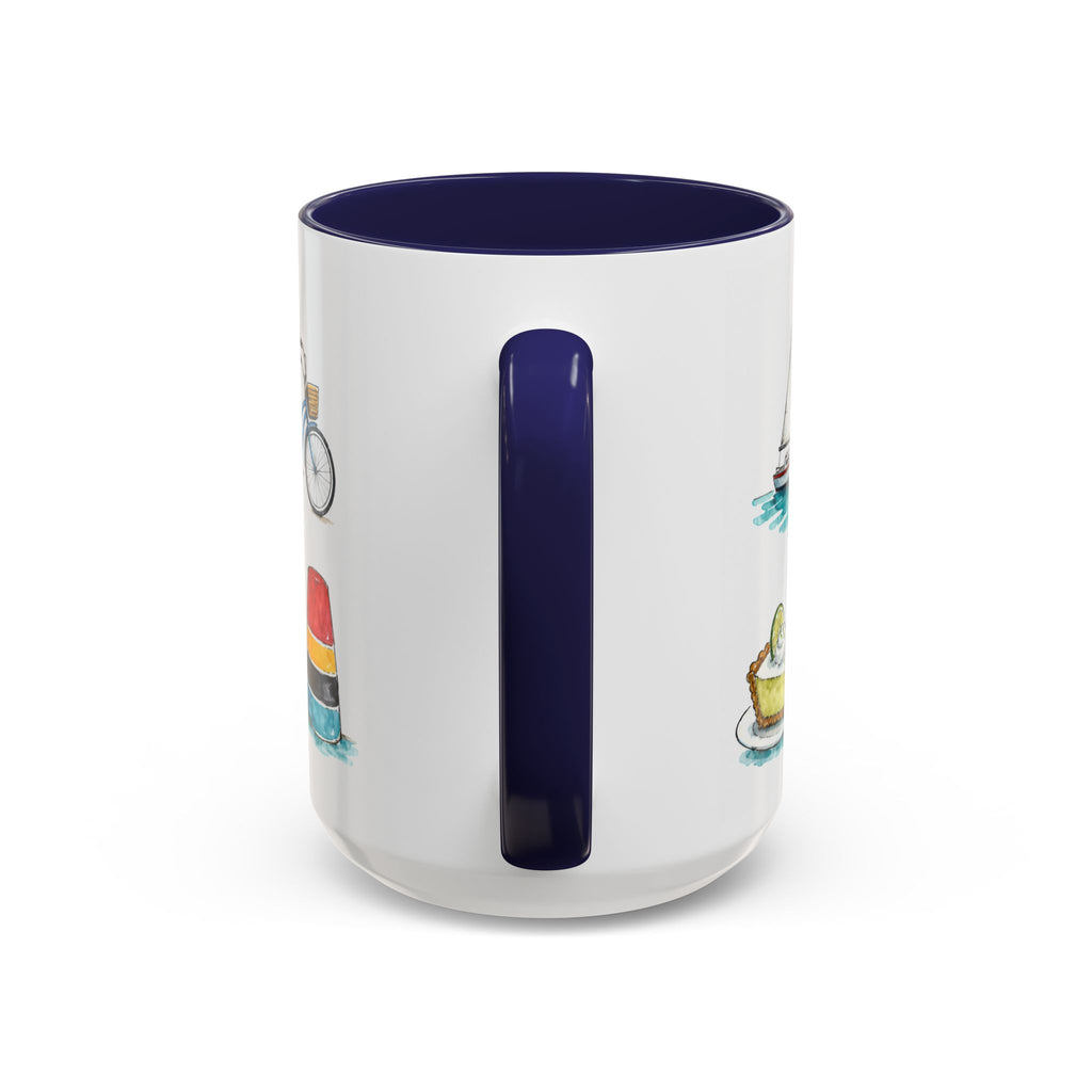 Key West Illustrated Travel Mug | City Souvenir Accent Coffee Mug | 11oz 15oz Ceramic Cup