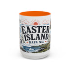 Easter Island Coffee Mug | Travel Destination Souvenir Gift | Accent Color Ceramic 11oz 15oz