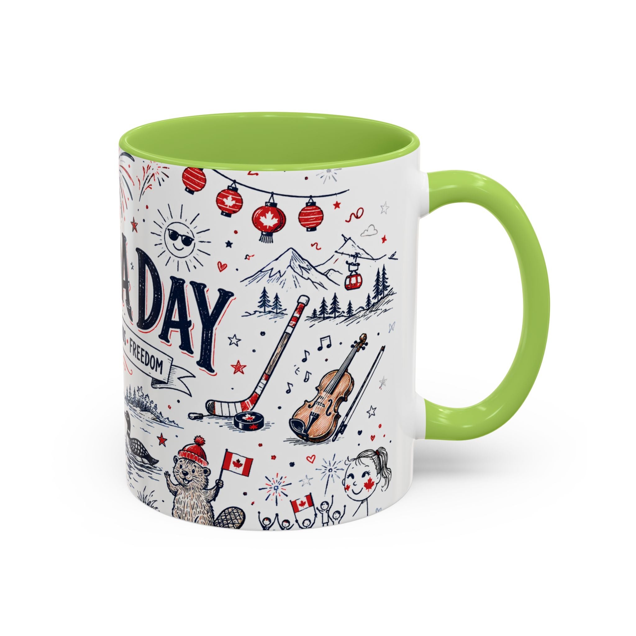 Canada Day Coffee Mug | Canadian Pride Gift | Accent Color Ceramic 11oz 15oz