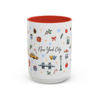 New York City Christmas Mug | Watercolor City Souvenir | Ceramic Coffee Cup