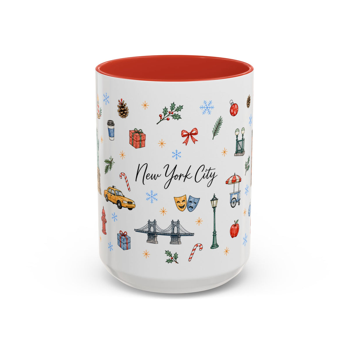 New York City Christmas Mug | Watercolor City Souvenir | Ceramic Coffee Cup