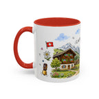 Lauterbrunnen Illustrated Travel Mug | Switzerland Souvenir Accent Coffee Mug | 11oz 15oz Ceramic Cup