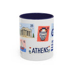 Athens Coffee Mug | Postage Stamp Collage Mug | Travel Souvenir Accent Cup 11oz 15oz