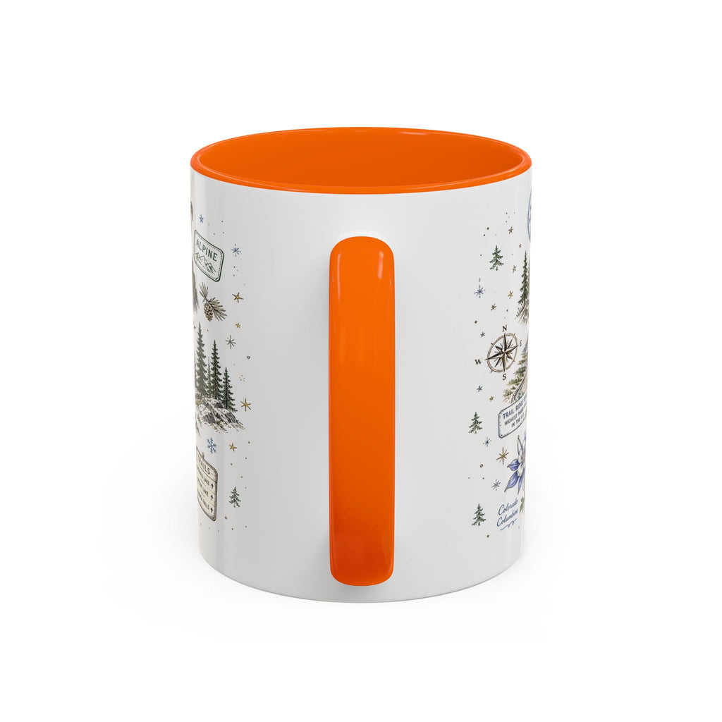 Rocky Mountain Coffee Mug | National Park Hiking Camping Gift | Accent Color Ceramic 11oz 15oz