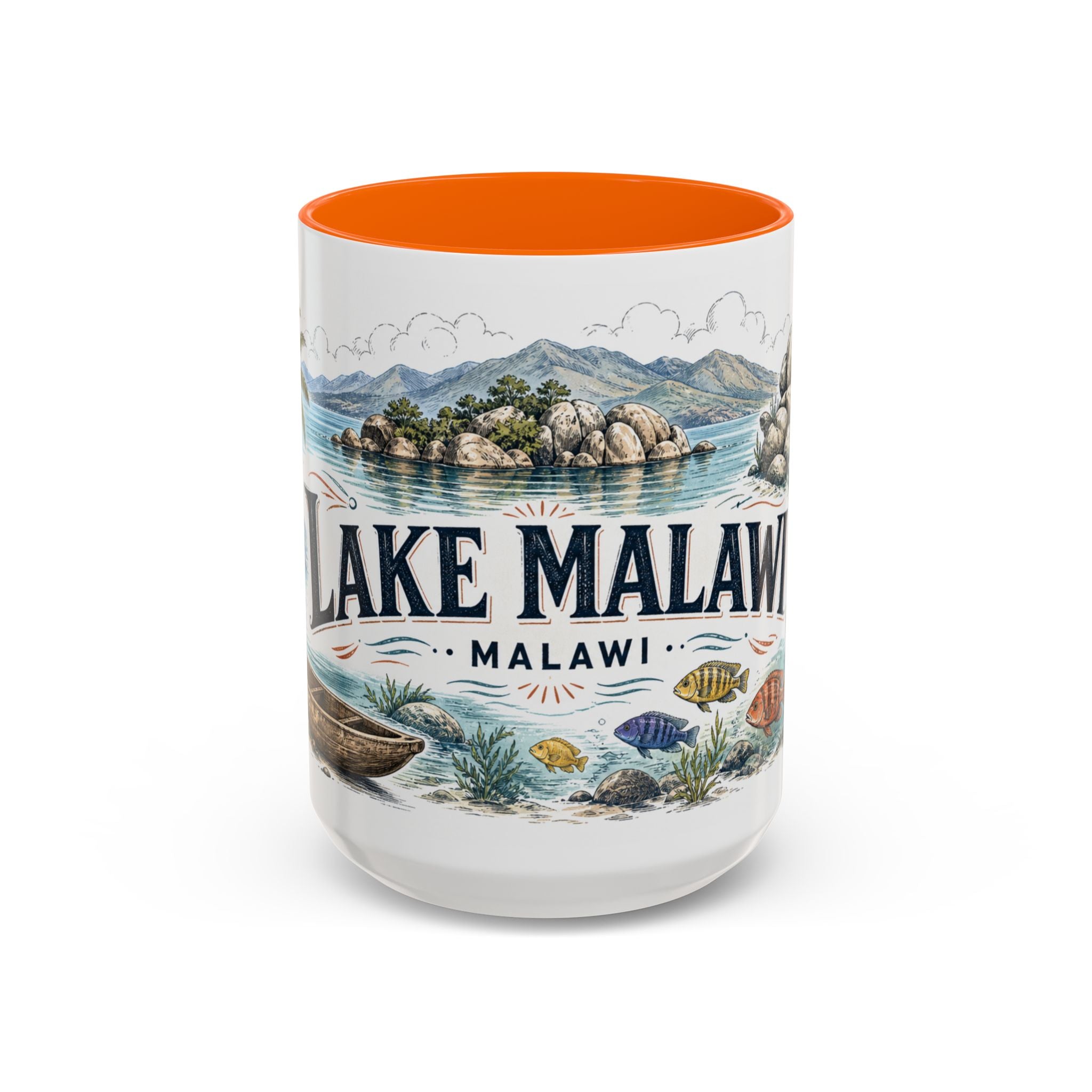Lake Malawi Mug, Malawi Travel Souvenir, Bucket List Gift, Accent Ceramic Coffee Mug 11oz 15oz