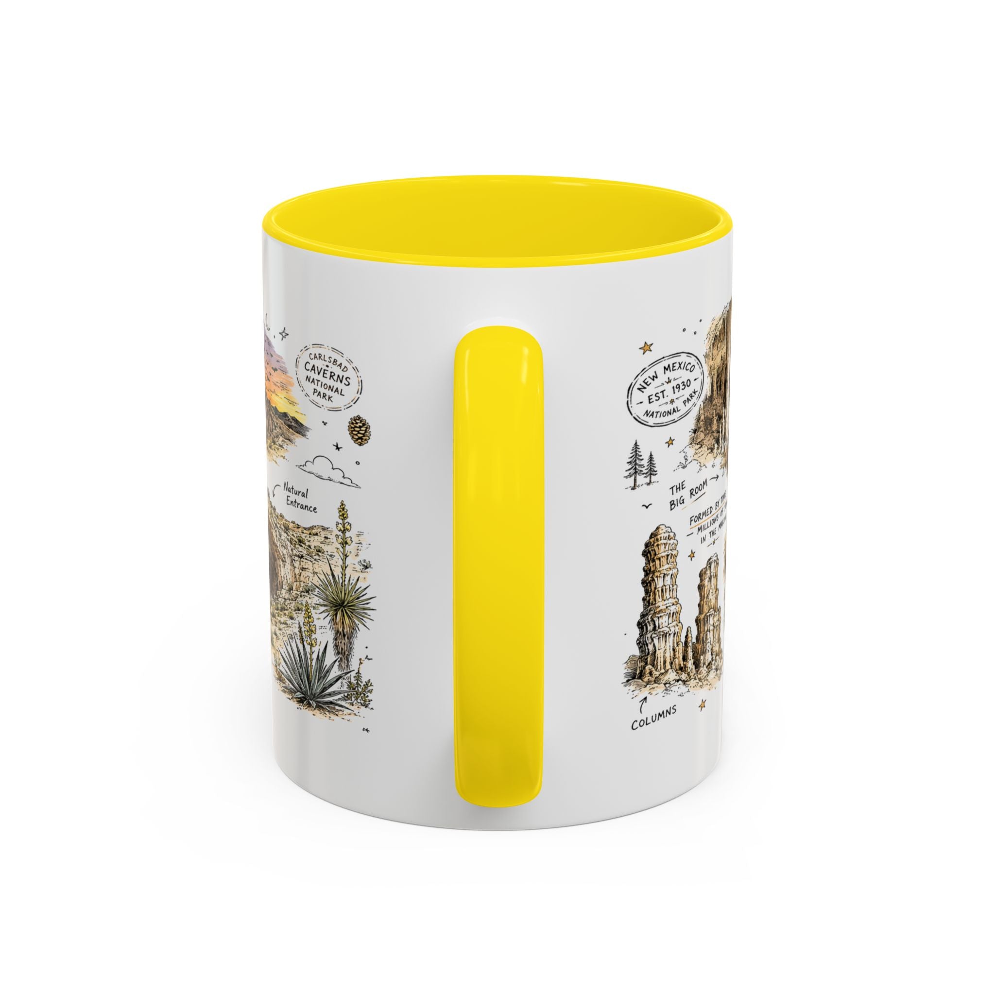 Carlsbad Caverns National Park Coffee Mug | New Mexico Cave Exploration Bat Gift | Accent Color Ceramic 11oz 15oz