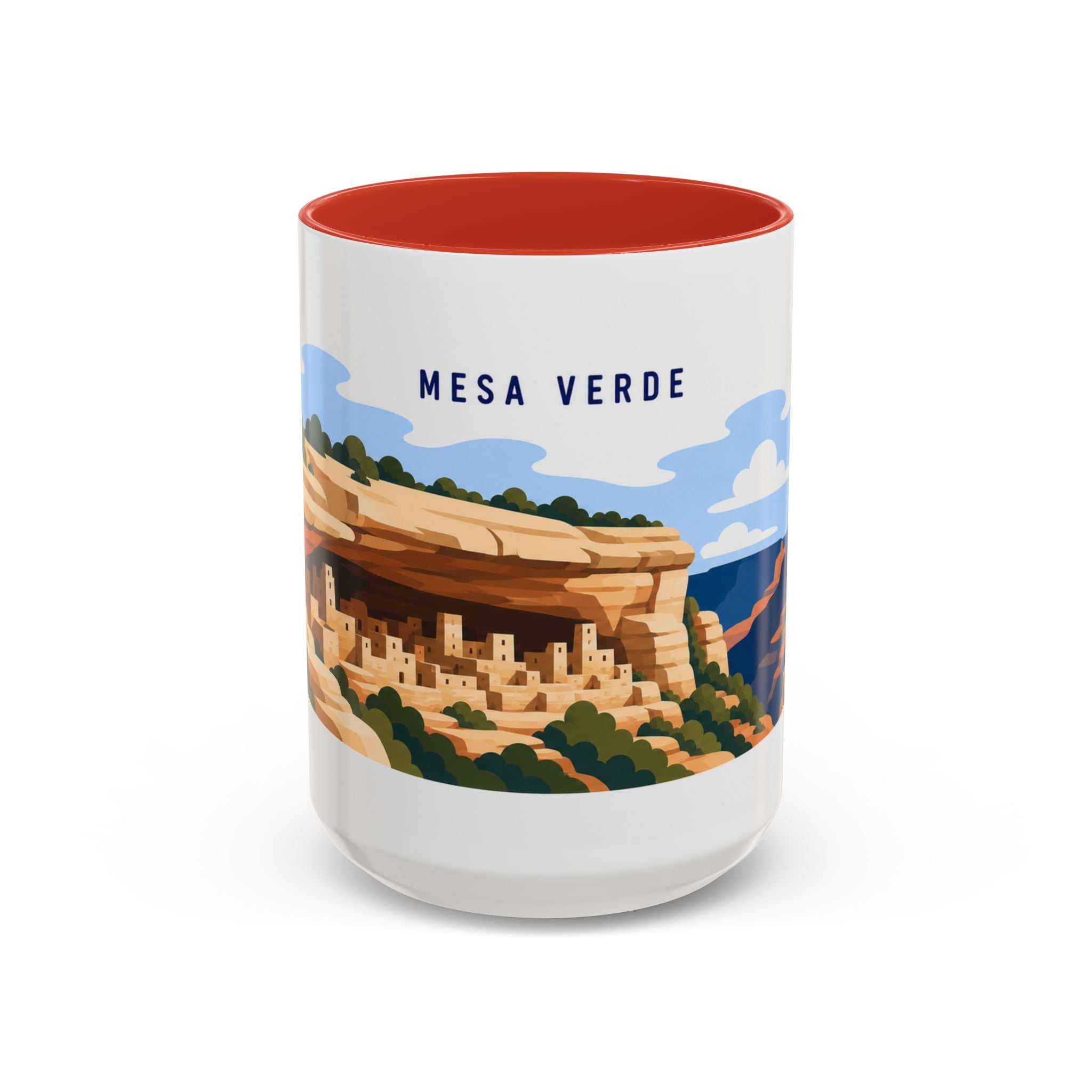 Mesa Verde National Park Coffee Mug | Solid Color Block Park Souvenir | 11oz 15oz Accent Mug