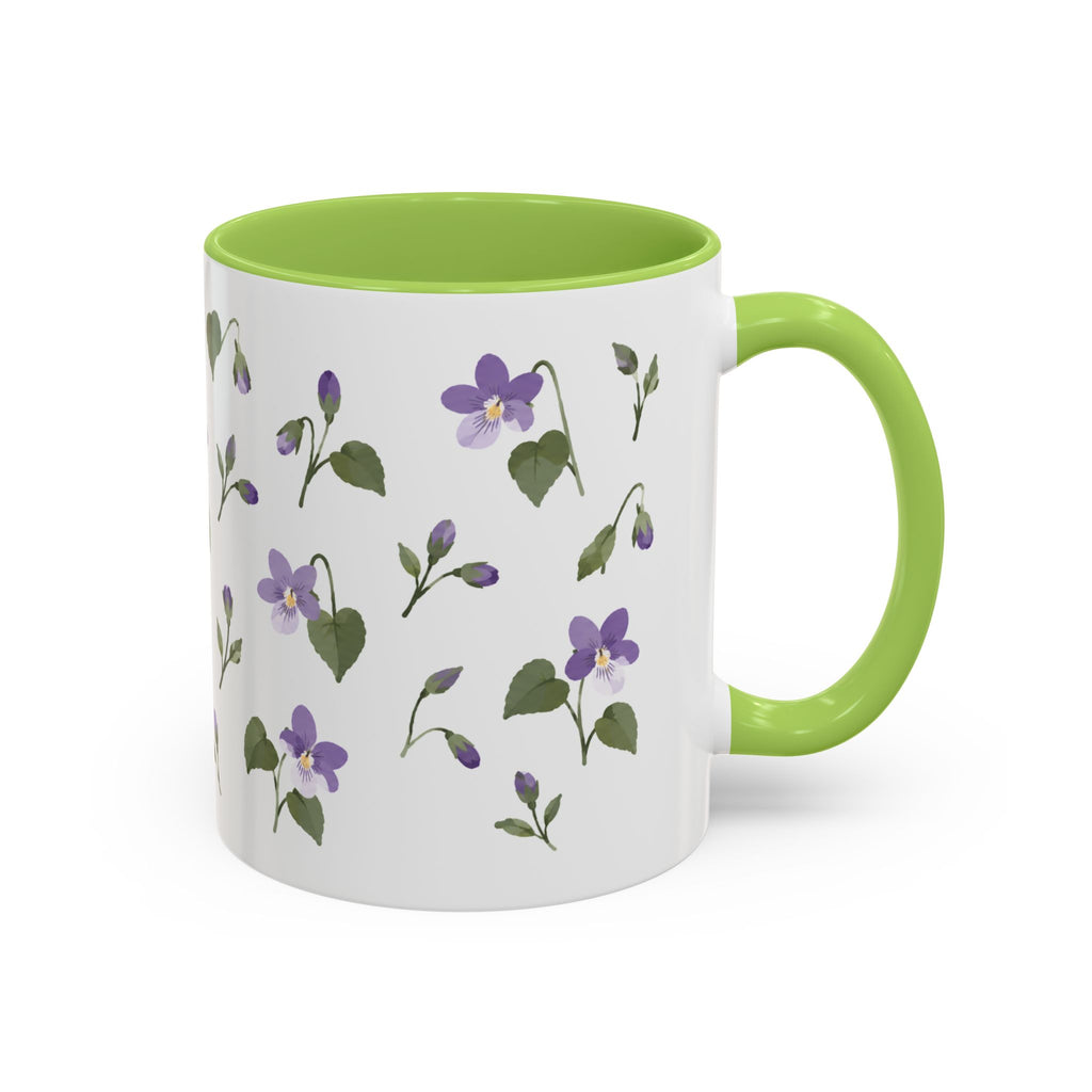 Wisconsin Wood Violet Mug, State Flower Floral Coffee Cup, 11oz Botanical Gift