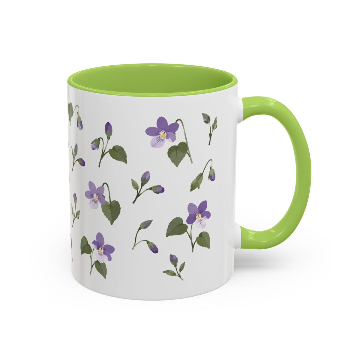 Wisconsin Wood Violet Mug, State Flower Floral Coffee Cup, 11oz Botanical Gift
