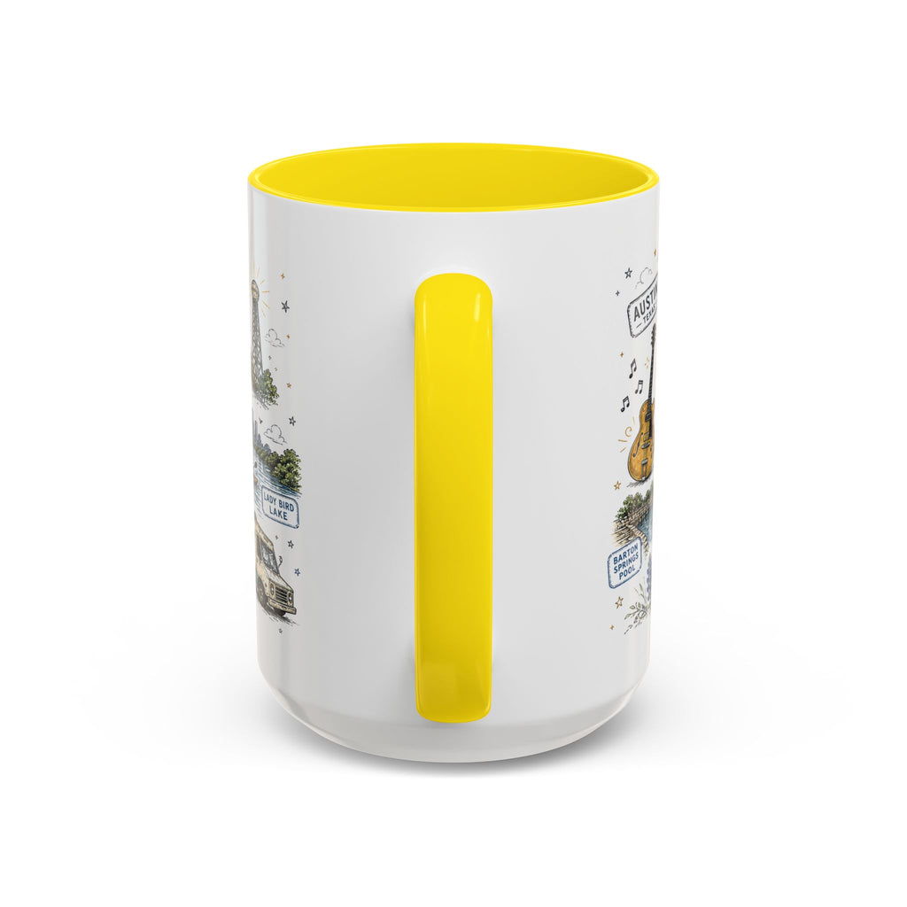 Austin Coffee Mug | Texas Souvenir City Gift | Accent Color Ceramic 11oz 15oz
