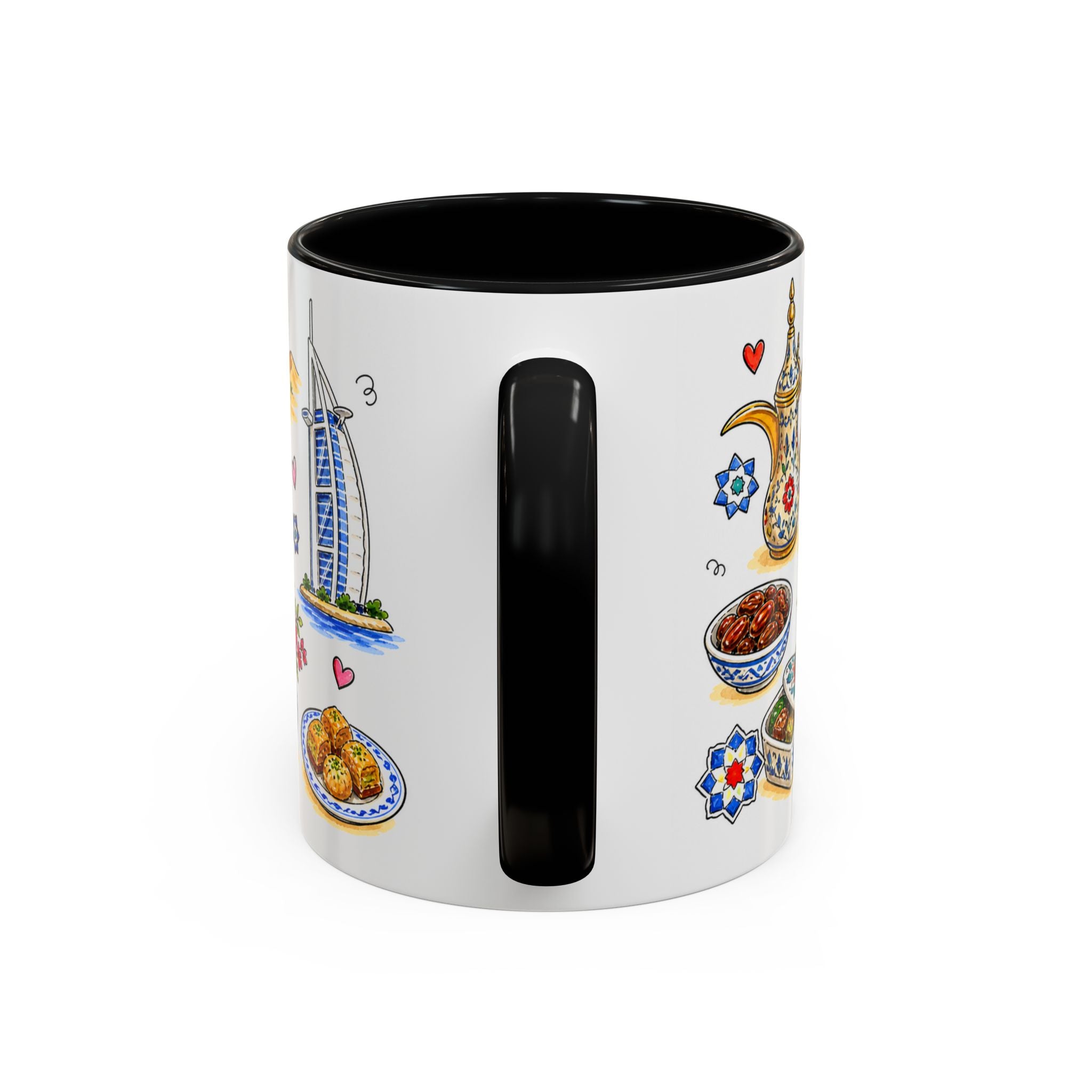Dubai Illustrated Travel Mug | City Souvenir Accent Coffee Mug | 11oz 15oz Ceramic Cup
