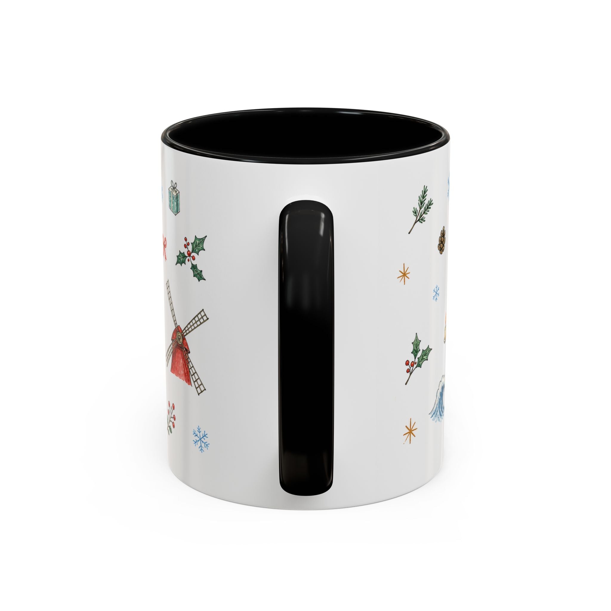 Denmark Christmas Mug | Watercolor Travel Souvenir | Holiday Gift | Accent Ceramic Coffee Cup 11oz 15oz