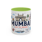 Mumbai Coffee Mug | India Souvenir Travel Gift | Accent Color Ceramic 11oz 15oz