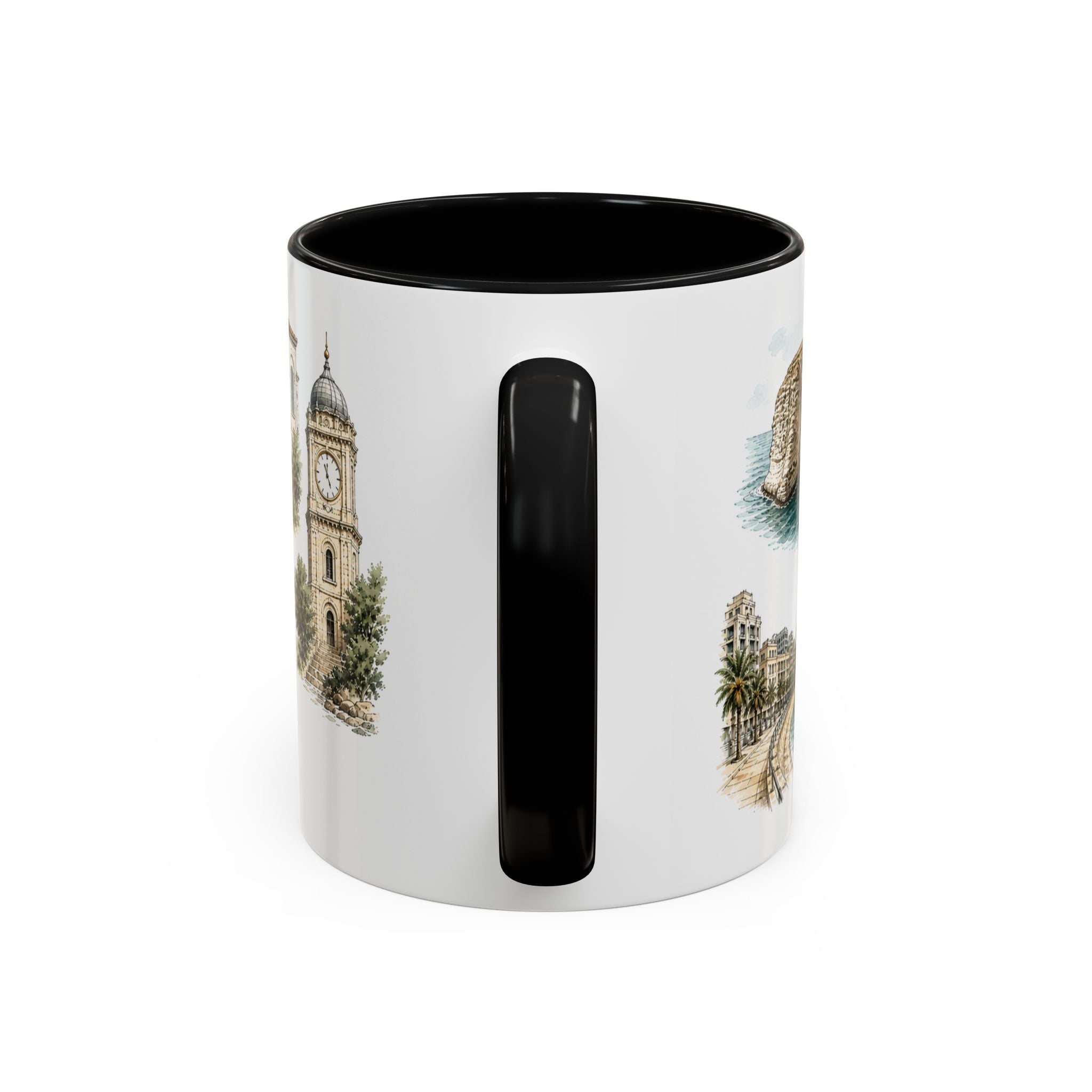 Beirut Coffee Mug | Lebanon Travel Souvenir | Vintage Illustrated City Gift | 11 oz 15 oz Accent Mug