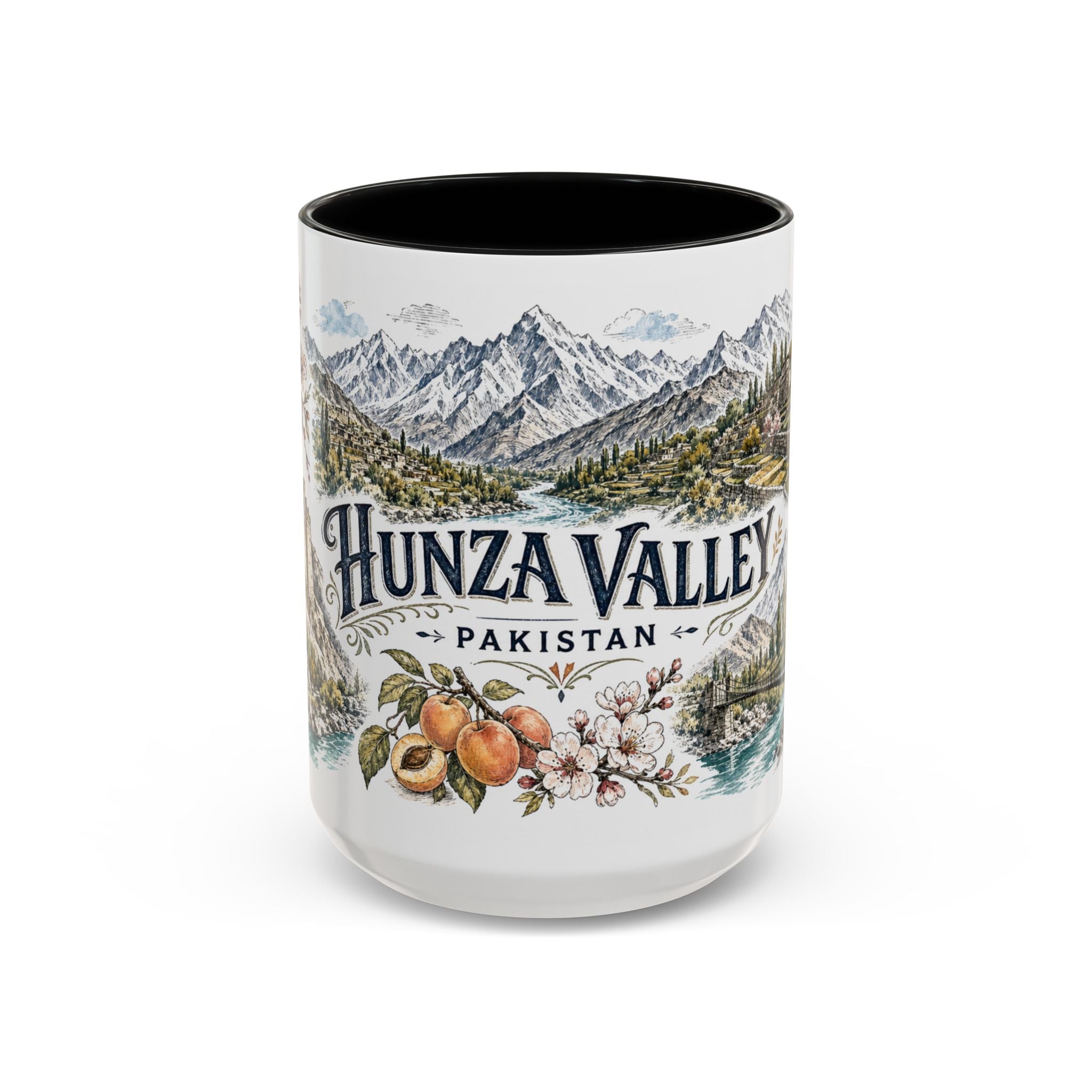Hunza Valley Mug, Pakistan Travel Souvenir, Bucket List Gift, Accent Ceramic Coffee Mug 11oz 15oz